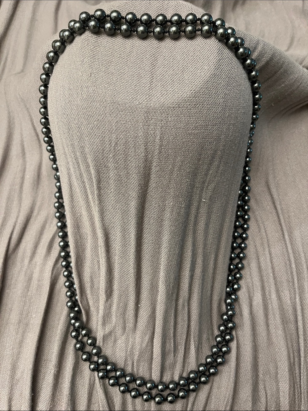 Classic Two Strand Gunmetal Hematite Beaded Necklaces